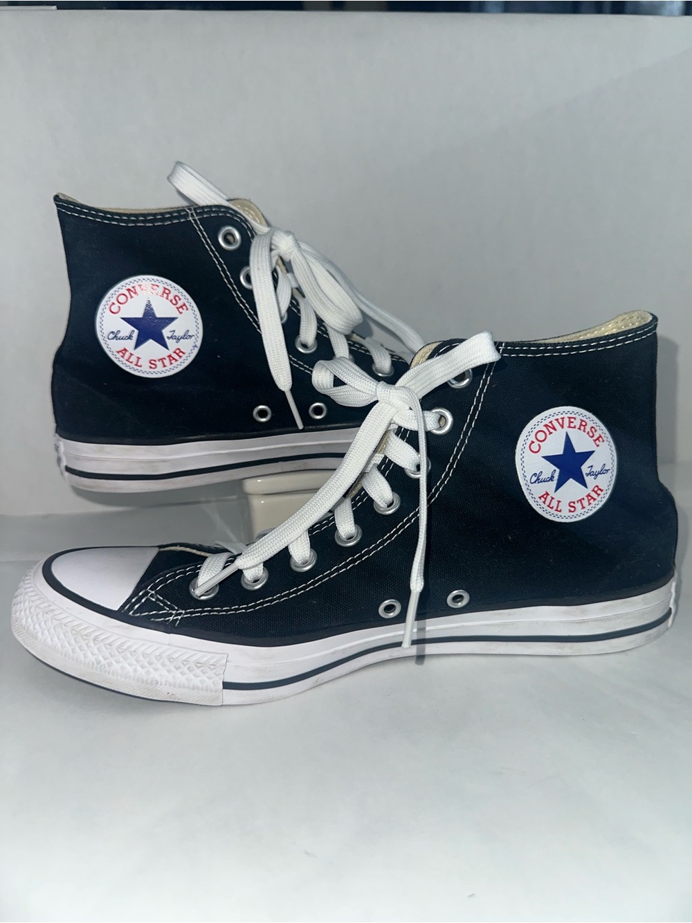 Converse Chuck Taylor All Star High Top Black Canvas Sneakers Women 9.5 Men 7.5